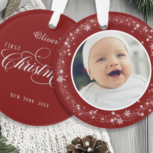 Baby's First Christmas Snowflakes Ornament