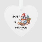 Baby's First Christmas Snowman Akrylus Ornament (Vorderseite)