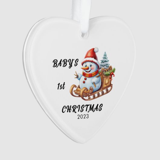 Baby's First Christmas Snowman Akrylus Ornament (Vorderseite)