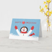 Babys First Christmas Snowman Karte (Gelbe Blume)