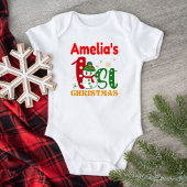 Baby's First Christmas Snowman Personalisiert Whit Baby Strampler