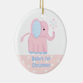 Baby's First Christmas Sweet Pink Elephant Keramik Ornament (Rechts)