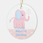 Baby's First Christmas Sweet Pink Elephant Keramik Ornament (Links)