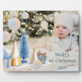 Baby's First Christmas Tabletop Plaque mit Easel Fotoplatte (Vorderseite)