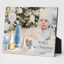 Baby's First Christmas Tabletop Plaque mit Easel