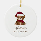 Baby's First Christmas Teddy Bär Keramik Ornament (Vorne)