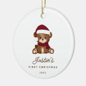 Baby's First Christmas Teddy Bär Keramik Ornament (Links)