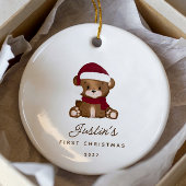 Baby's First Christmas Teddy Bär Keramik Ornament