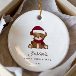 Baby's First Christmas Teddy Bär Keramik Ornament