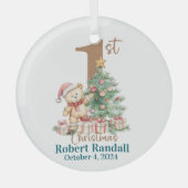 Baby's First Christmas Teddy Bär Ornament Aus Glas (Vorderseite)