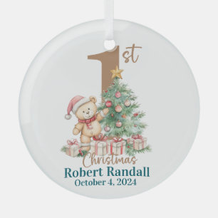 Baby's First Christmas Teddy Bär Ornament Aus Glas