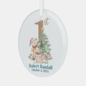 Baby's First Christmas Teddy Bär Ornament Aus Glas (Vorderseite links)