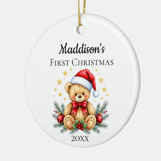 Baby's First Christmas Teddy Bären Foto Ornament (Links)