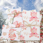 Baby's First Christmas Teddy Bear Red Fox & Santa Geschenkpapier Set