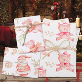 Baby's First Christmas Teddy Bear Red Fox & Santa Geschenkpapier Set