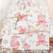 Baby's First Christmas Teddy Bear Red Fox & Santa Geschenkpapier Set