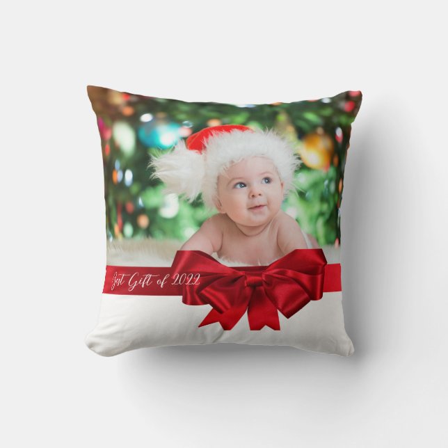 Baby's First Christmas! Throw Kissen Bestes Gesche (Vorderseite)