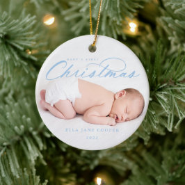 Baby's First Christmas Tree Ornament Blue