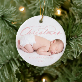 Baby's First Christmas Tree Ornament Pink