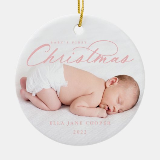 Baby's First Christmas Tree Ornament Pink (Vorne)