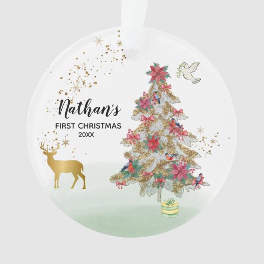 *~* Baby's First Christmas - Tree Peace Dove Truck Ornament (Vorderseite)