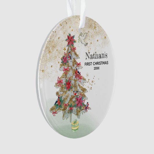 *~* Baby's First Christmas - Truch Tree Peace Dove Ornament (Vorderseite)