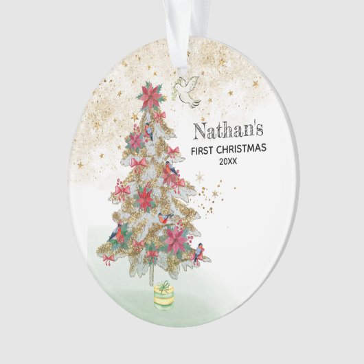 *~* Baby's First Christmas - Truch Tree Peace Dove Ornament (Vorderseite)