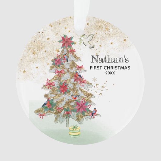 *~* Baby's First Christmas - Truch Tree Peace Dove Ornament (Vorderseite)