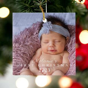 Baby's First Christmas Two Foto Neugeborene Niedli Keramikornament