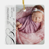 Baby's First Christmas Vertical Foto Snowflake Ce Keramikornament (Vorderseite)