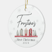 Baby's First Christmas Village Keramik Ornament (Links)