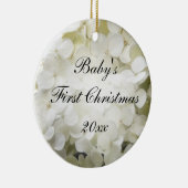 Baby's First Christmas White Hydrangea Keramikornament (Rechts)
