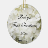 Baby's First Christmas White Hydrangea Keramikornament (Links)