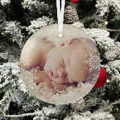 Baby's First Christmas White Silver Snowflakes Ornament Aus Glas