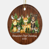 Baby's First Christmas Wood Animals Deer Keramik Ornament (Links)