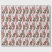 Baby's First Christmas Woodland Animals Deer Bunny Geschenkpapier (Flach)