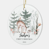 Baby's First Christmas Woodland Keramik Ornament (Links)