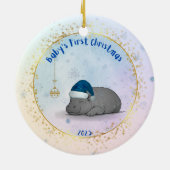 Baby's First ChristmPygmy Hippo Christmas Ornament (Hinten)