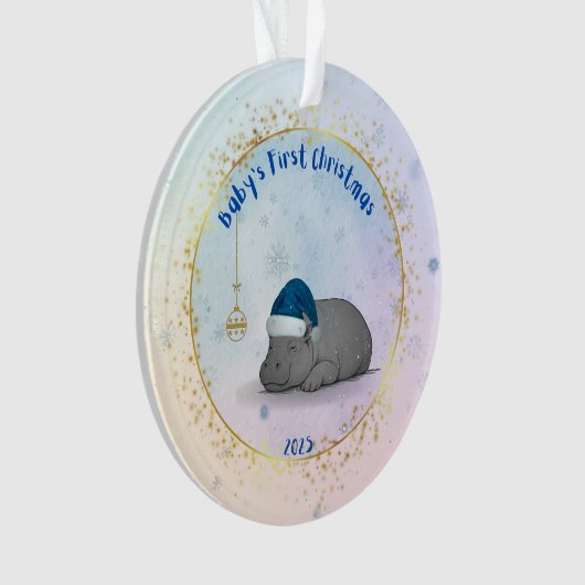 Baby's First ChristmPygmy Hippo Christmas Ornament (Vorderseite)