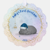 Baby's First Chritmas - Paper Ornament - Hippo (Vorderseite)