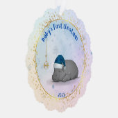 Baby's First Chritmas - Paper Ornament - Hippo Karte (Rechts)