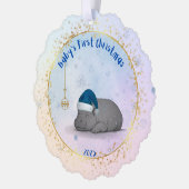 Baby's First Chritmas - Paper Ornament - Hippo Karte (Links)
