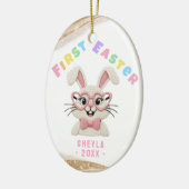 Baby's First Easter Bunny Heart Glasses Keramik Ornament (Links)