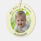 Baby's First Easter Elegant Photo Keepsake Yellow Keramik Ornament (Links)