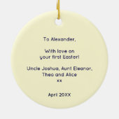 Baby's First Easter Elegant Photo Keepsake Yellow Keramik Ornament (Hinten)