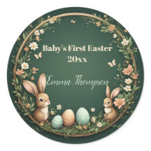Baby's First Easter Spring Wreath Woodland Animals