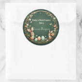 Baby's First Easter Spring Wreath Woodland Animals Runder Aufkleber (Tasche)