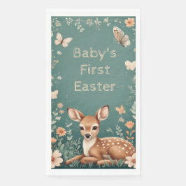 Baby's First Easter Woodland Animals Deer Spring  Serviette