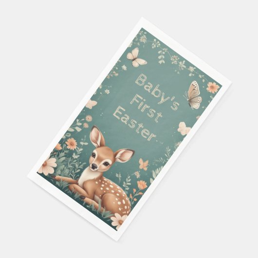 Baby's First Easter Woodland Animals Deer Spring  Serviette (Ecke)