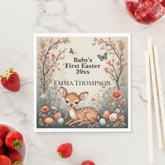 Baby's First Easter Woodland Animals Deer Spring  Serviette (Beispiel)